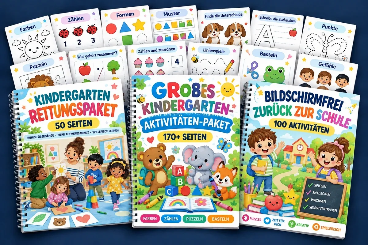 Komplette deutschsprachige Playprint-Bibliothek mit drei Büchern und Arbeitsblättern