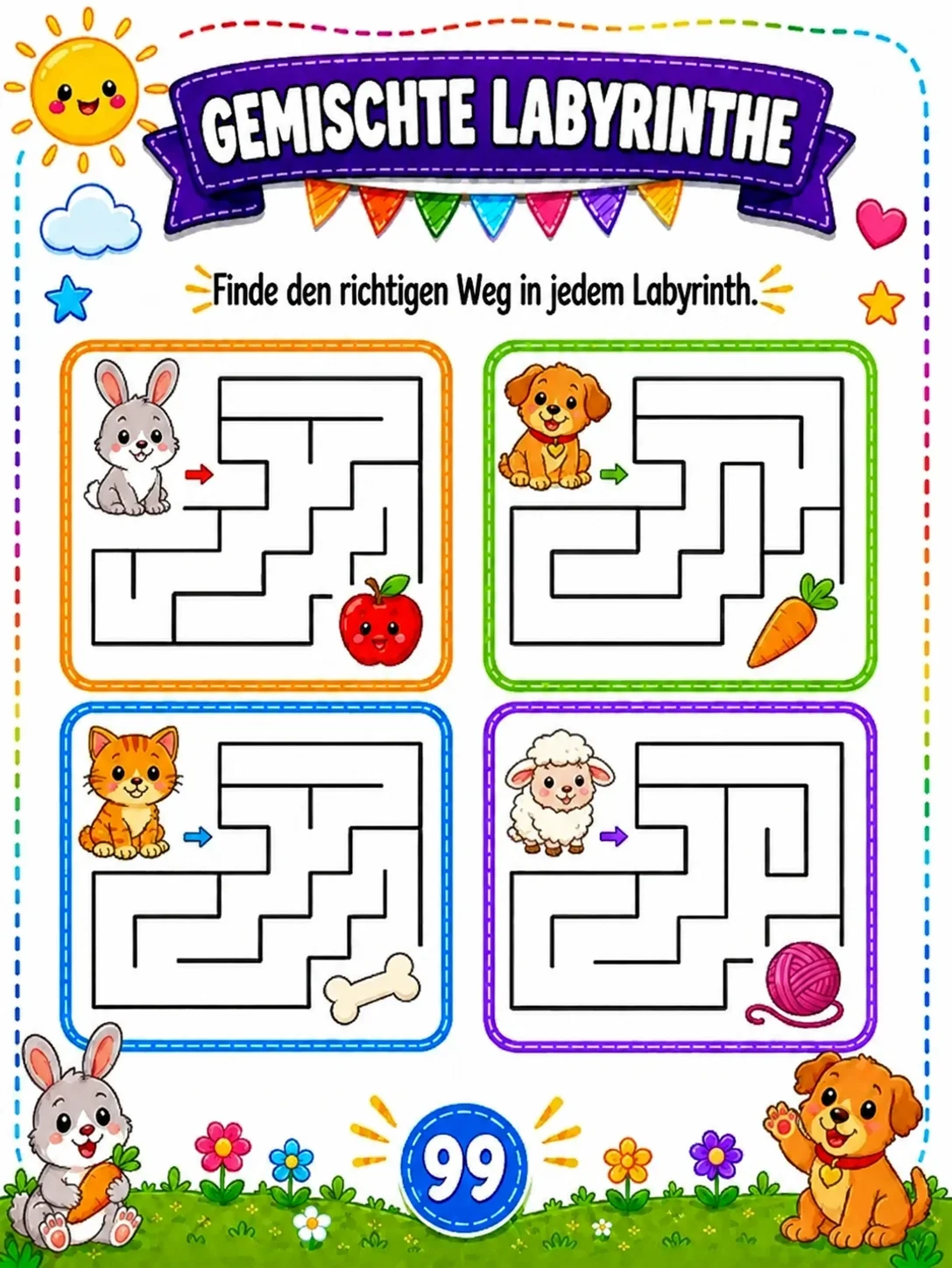 Arbeitsblatt: Gemischte Labyrinthe