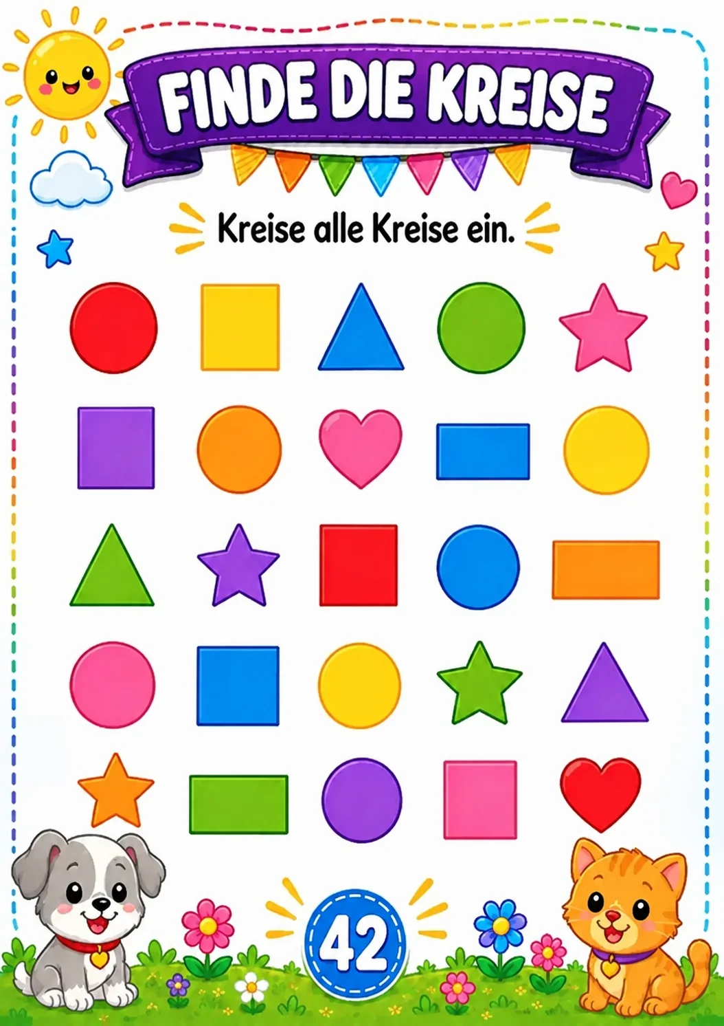 Arbeitsblatt: Finde die Kreise