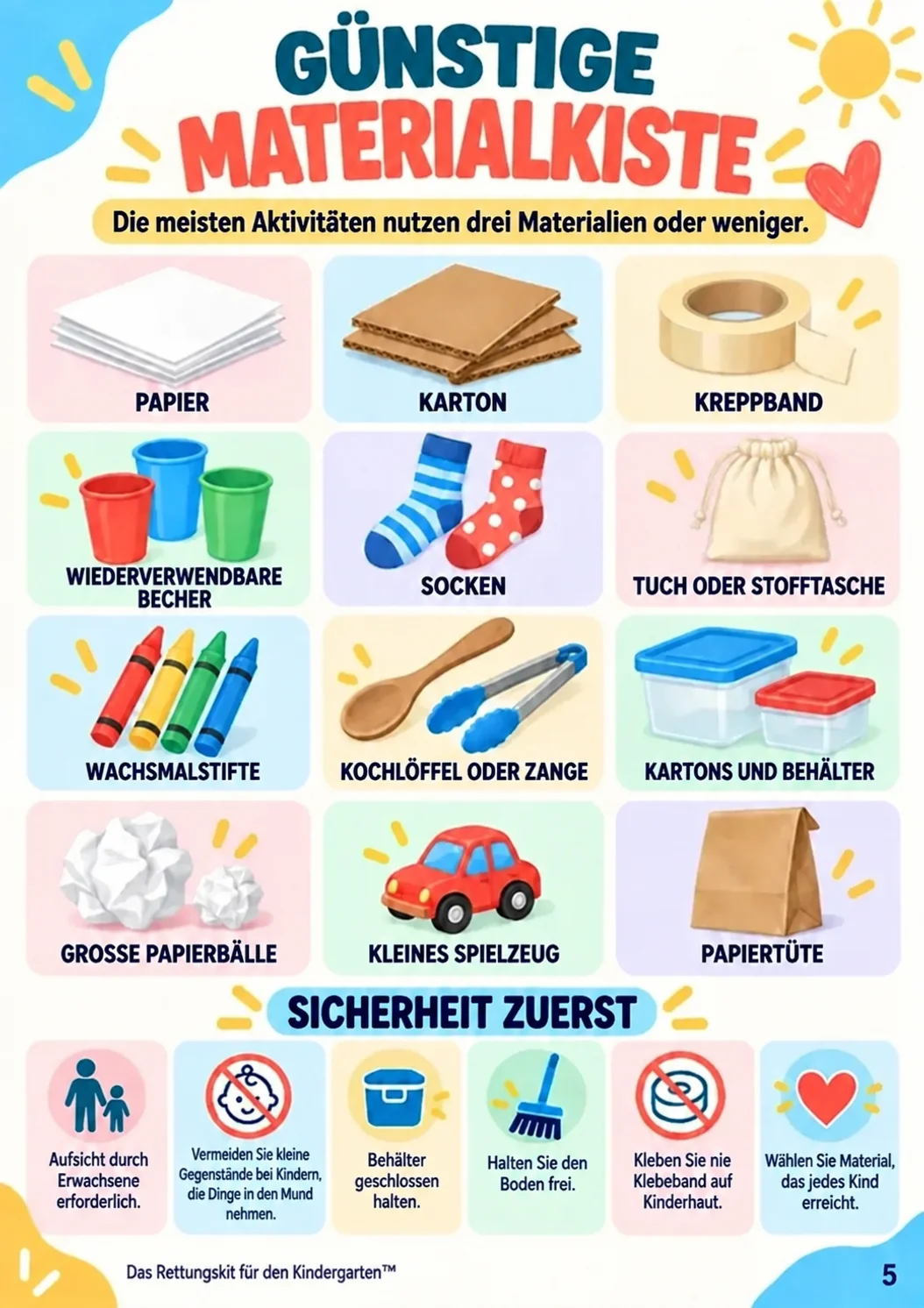 Materialkiste für Aktivitäten